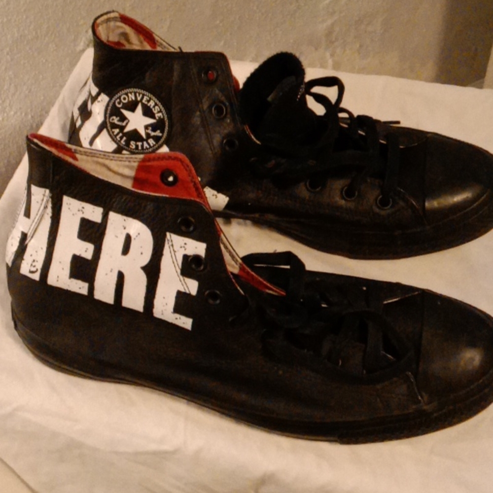Converse black leather sex pistols